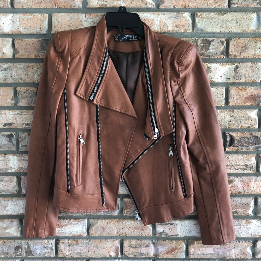 NWOT Brown Leather Jacket